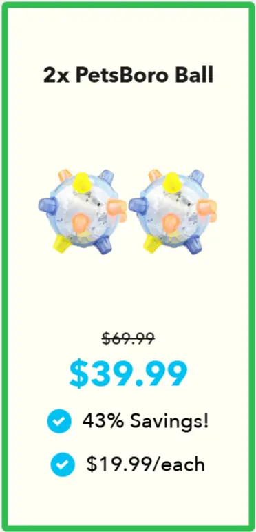 PetsBoro Pet Ball package price 